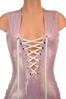 Lace Up Plunging V Romper - Coquetry Clothing