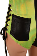 Lace Up Plunging V Romper - Coquetry Clothing