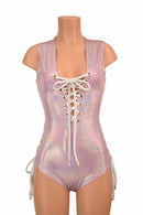 Lace Up Plunging V Romper - Coquetry Clothing