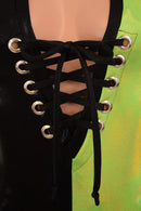 Lace Up Plunging V Romper - Coquetry Clothing