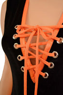 Lace Up Plunging V Romper - Coquetry Clothing