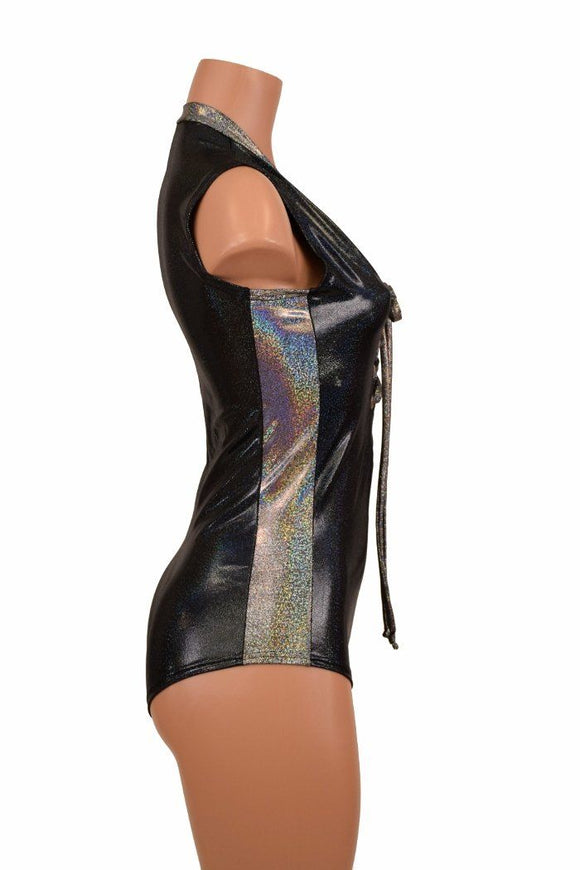 Lace Up Plunging V Romper - Coquetry Clothing