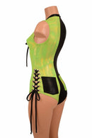 Lace Up Plunging V Romper - Coquetry Clothing