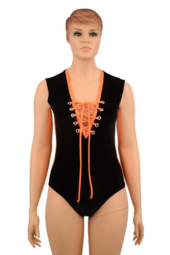 Lace Up Plunging V Romper - Coquetry Clothing