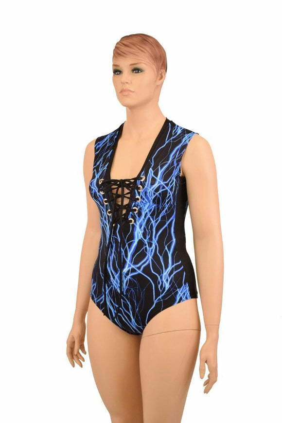 Lace Up Plunging V Romper - Coquetry Clothing