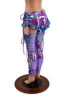 Lace Up Ruffled Sire Shorts & Thigh High Leg Warmers Set - Coquetry Clothing