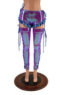 Lace Up Ruffled Sire Shorts & Thigh High Leg Warmers Set - Coquetry Clothing