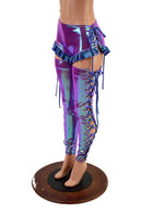 Lace Up Ruffled Sire Shorts & Thigh High Leg Warmers Set - Coquetry Clothing