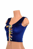 Lace Up Sapphire Tank Crop - Coquetry Clothing
