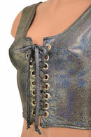 Lace Up Silver Tank Crop - Coquetry Clothing