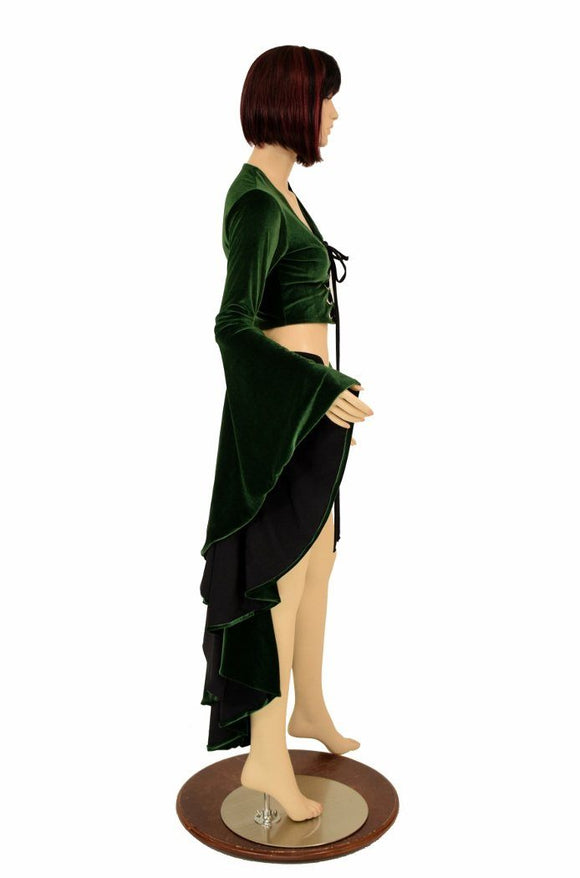 Lace Up Sorceress Sleeve Crop Top - Coquetry Clothing