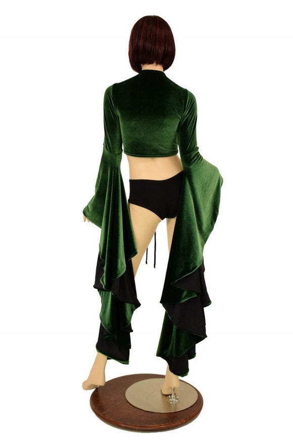Lace Up Sorceress Sleeve Crop Top - Coquetry Clothing