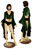 Lace Up Sorceress Sleeve Crop Top - Coquetry Clothing