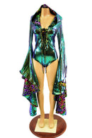 Lace Up Sorceress Sleeve Romper with Hood - Coquetry Clothing