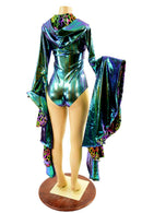 Lace Up Sorceress Sleeve Romper with Hood - Coquetry Clothing