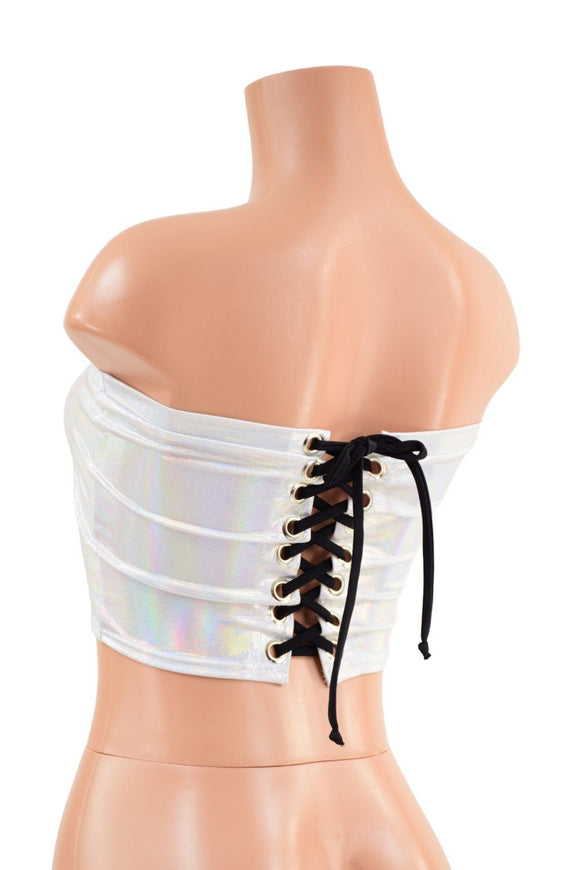 Lace Up Strapless Top in Flashbulb - Coquetry Clothing