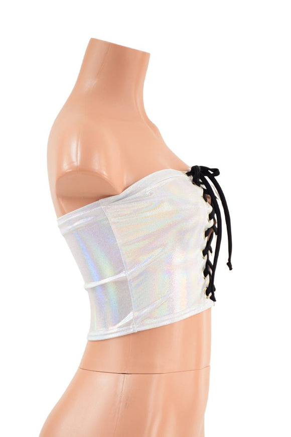 Lace Up Strapless Top in Flashbulb - Coquetry Clothing