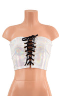 Lace Up Strapless Top in Flashbulb - Coquetry Clothing