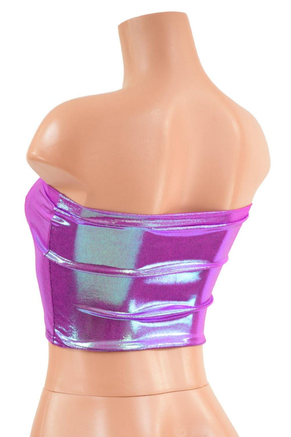 Lace Up Strapless Top in Plumeria - Coquetry Clothing