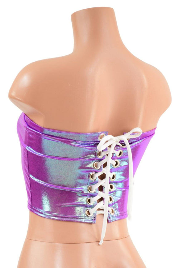 Lace Up Strapless Top in Plumeria - Coquetry Clothing