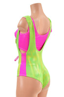 Lace Up Suspender Romper and Mini Crop Top Set - Coquetry Clothing