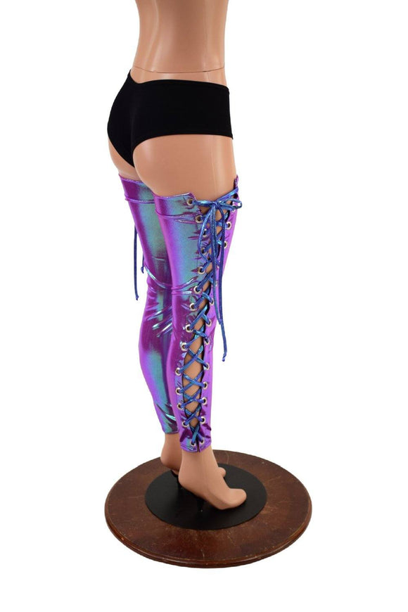 Lace Up Thigh High Leg Warmers - Coquetry Clothing
