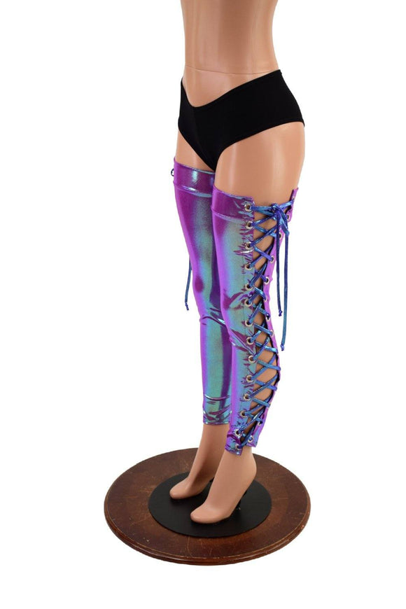 Lace Up Thigh High Leg Warmers - Coquetry Clothing