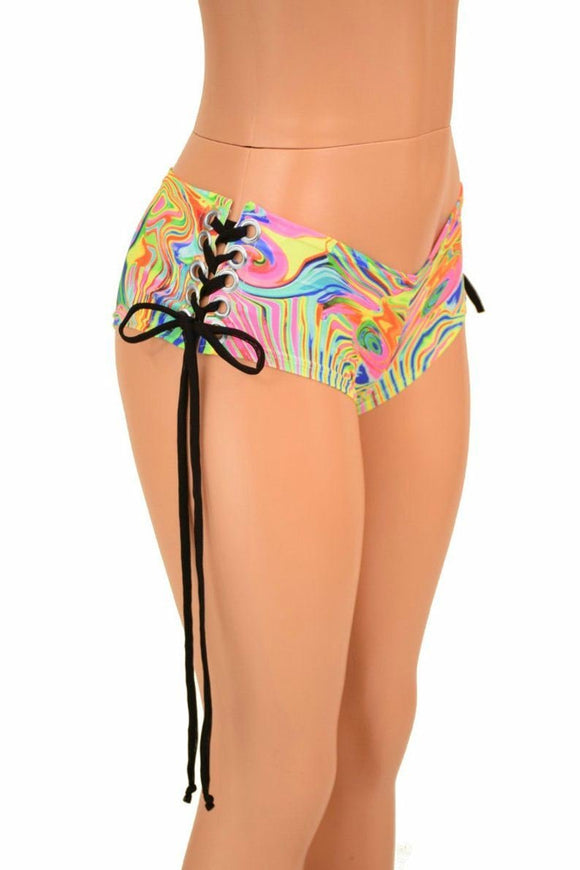 Lace Up Ultra Cheeky Booty Shorts - Coquetry Clothing