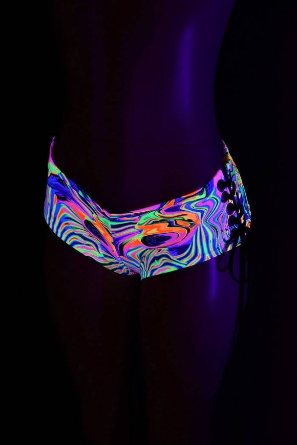 Lace Up Ultra Cheeky Booty Shorts - Coquetry Clothing