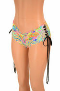 Lace Up Ultra Cheeky Booty Shorts - 1