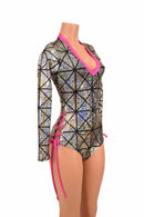 Lace Up V Neck Romper - Coquetry Clothing