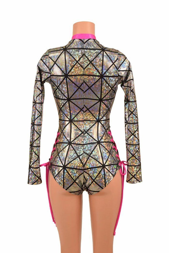 Lace Up V Neck Romper - Coquetry Clothing