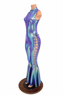 Lace Up Zippered Bell Bottom Flare Catsuit - Coquetry Clothing