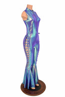 Lace Up Zippered Bell Bottom Flare Catsuit - Coquetry Clothing