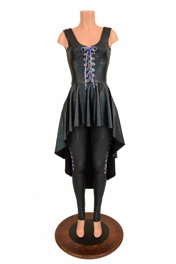 Laceup Hi Lo Peplum Top & Leggings Set - Coquetry Clothing