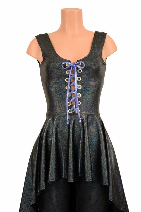Laceup Hi Lo Peplum Top & Leggings Set - Coquetry Clothing
