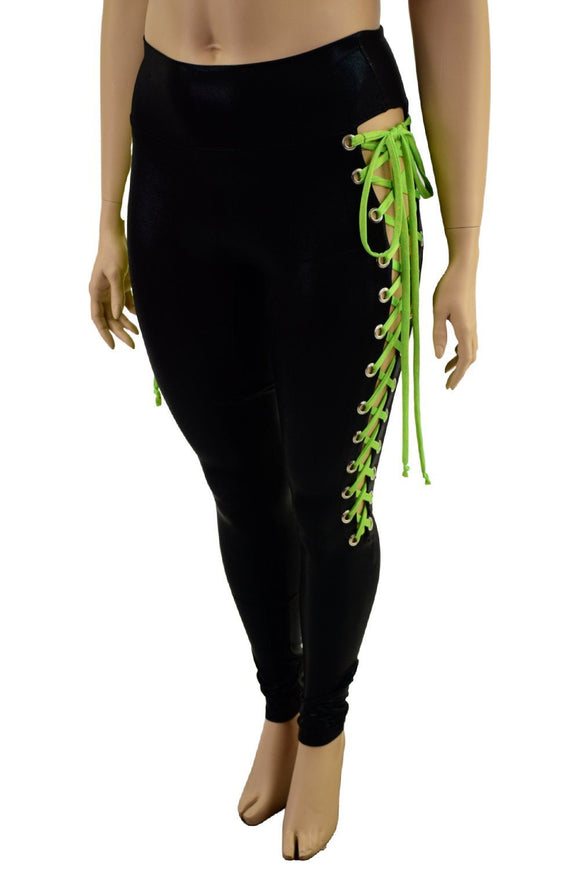 Laceup Hi Lo Peplum Top & Leggings Set - Coquetry Clothing