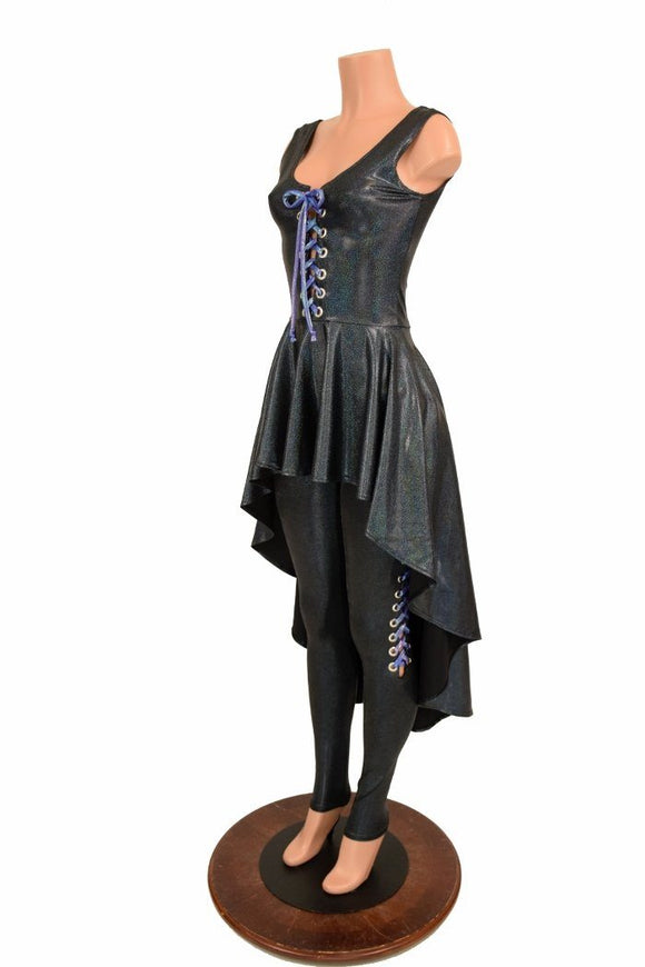 Laceup Hi Lo Peplum Top & Leggings Set - Coquetry Clothing