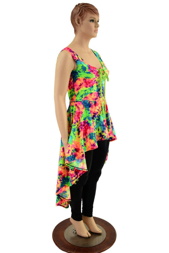 Laceup Hi Lo Peplum Top & Leggings Set - Coquetry Clothing