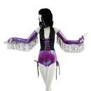 Laceup Josie Romper with Fringed Fingerless Gloves - Coquetry Clothing