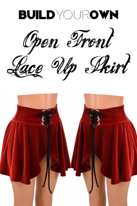 Build Your Own Open Front Lace Up Circle Cut Skirt - Coquetry Clothing