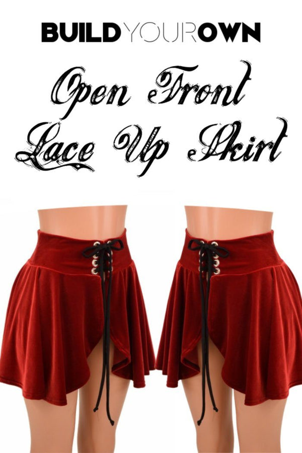 Build Your Own Open Front Lace Up Circle Cut Skirt - 1