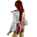 Lantern Sleeve Crop Jacket with Disco Collar - Coquetry Clothing