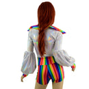 Lantern Sleeve Crop Jacket with Disco Collar - Coquetry Clothing