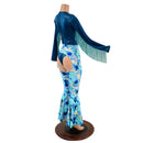 Lapis Lagoon Bell Bottom Chaps and Fringed Laceup Romper Set - Coquetry Clothing