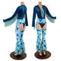 Lapis Lagoon Bell Bottom Chaps and Fringed Laceup Romper Set - 1