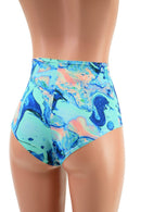Lapis Lagoon High Waist Siren Shorts - Coquetry Clothing