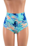 Lapis Lagoon High Waist Siren Shorts - Coquetry Clothing