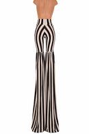 Legging Style Stilt Pants in Black and White Vertical Stripe - Coquetry Clothing