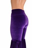 Leggings Style Stilt Pants in Purple Velvet - Coquetry Clothing